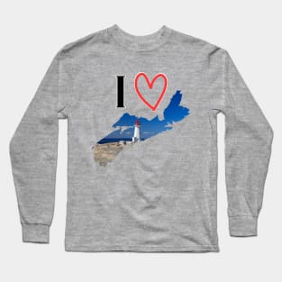 I Love Nova Scotia with Peggy's Cove Lighthouse Long Sleeve T-Shirt